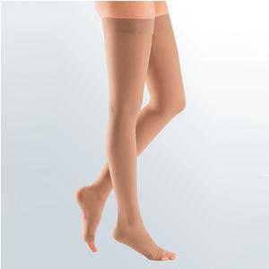 Mediven Comfort Thigh-High with Silicone Border, 20-30, Open, Sand, Size 2